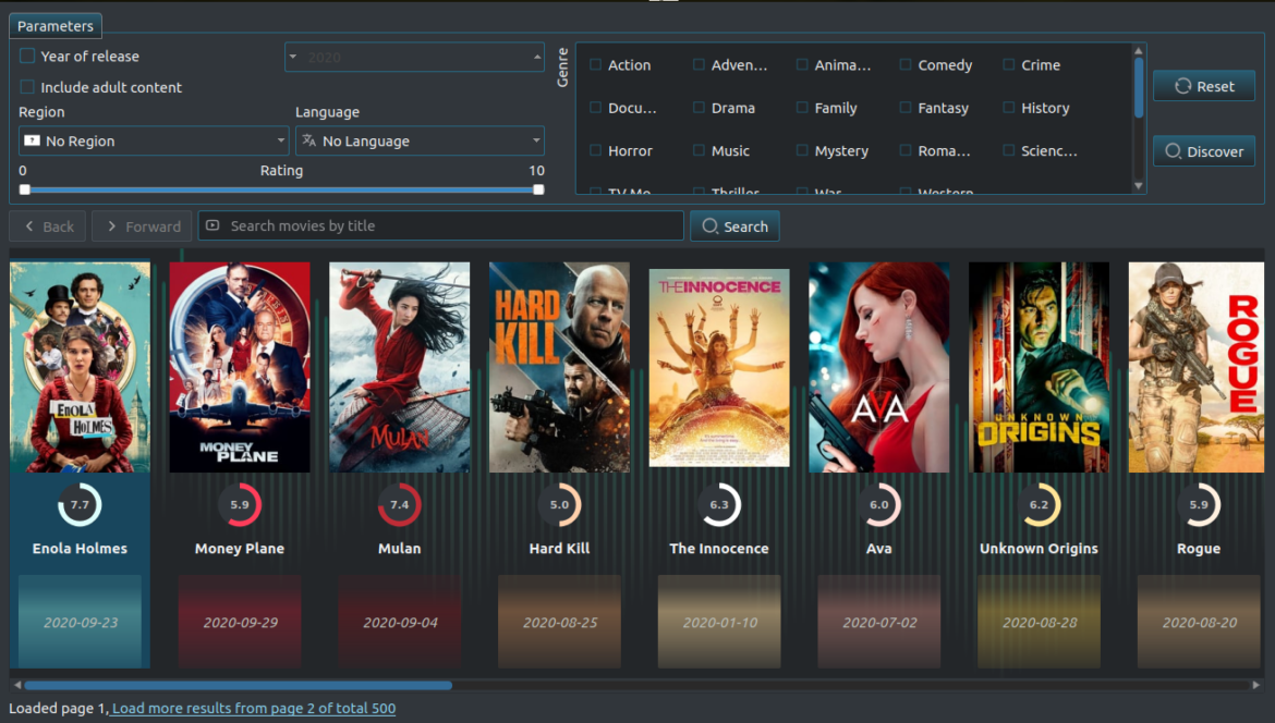 MovieSquare Application Linux