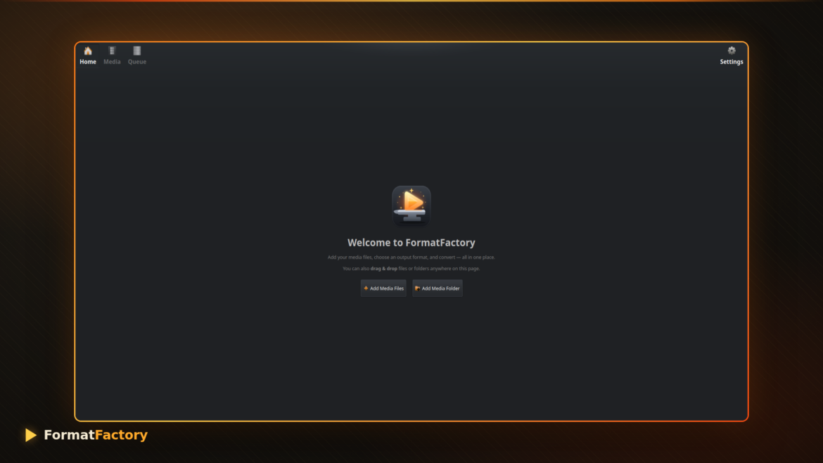 FormatFactory Linux Welcome Screen